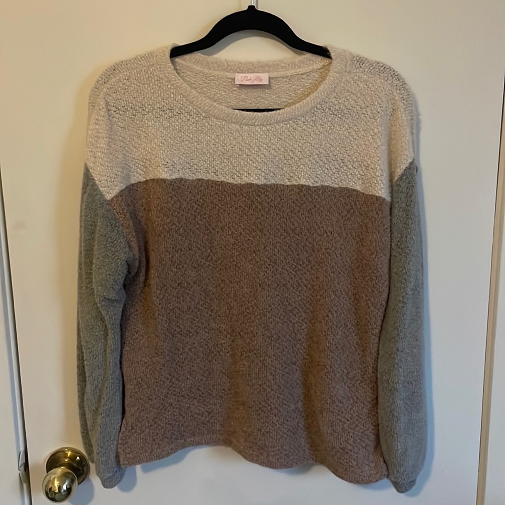 Pink Lily Colorblock Sweater